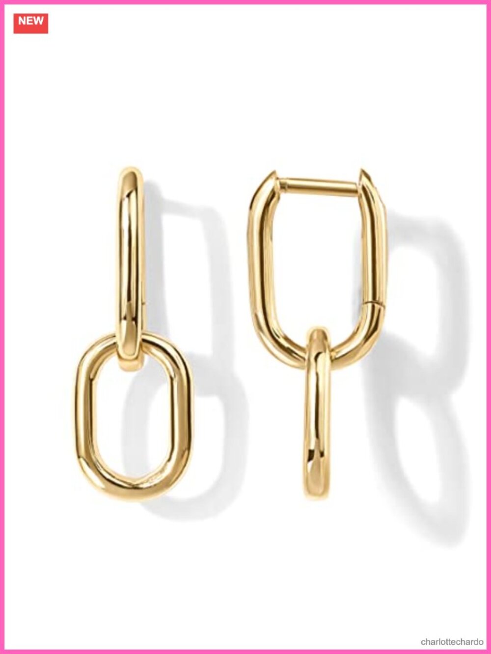 14K Gold Plated Convertible Dangle Hoop Earrings for Women Hypoallergenic